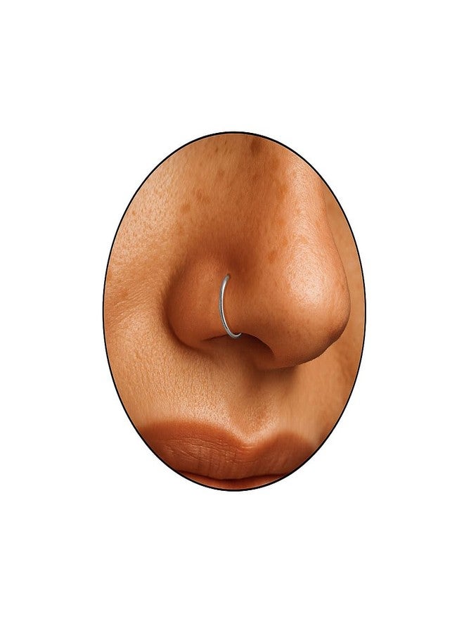 BILIBOOM Thin Sterling Silver Nose Ring - 22 Gauge Tiny Handmade Nose Hoop Ring Silver Snug - 925 Sterling Silver Nose Piercing For Women - Elegant Design - Comes with Gift Packaging - Image 1